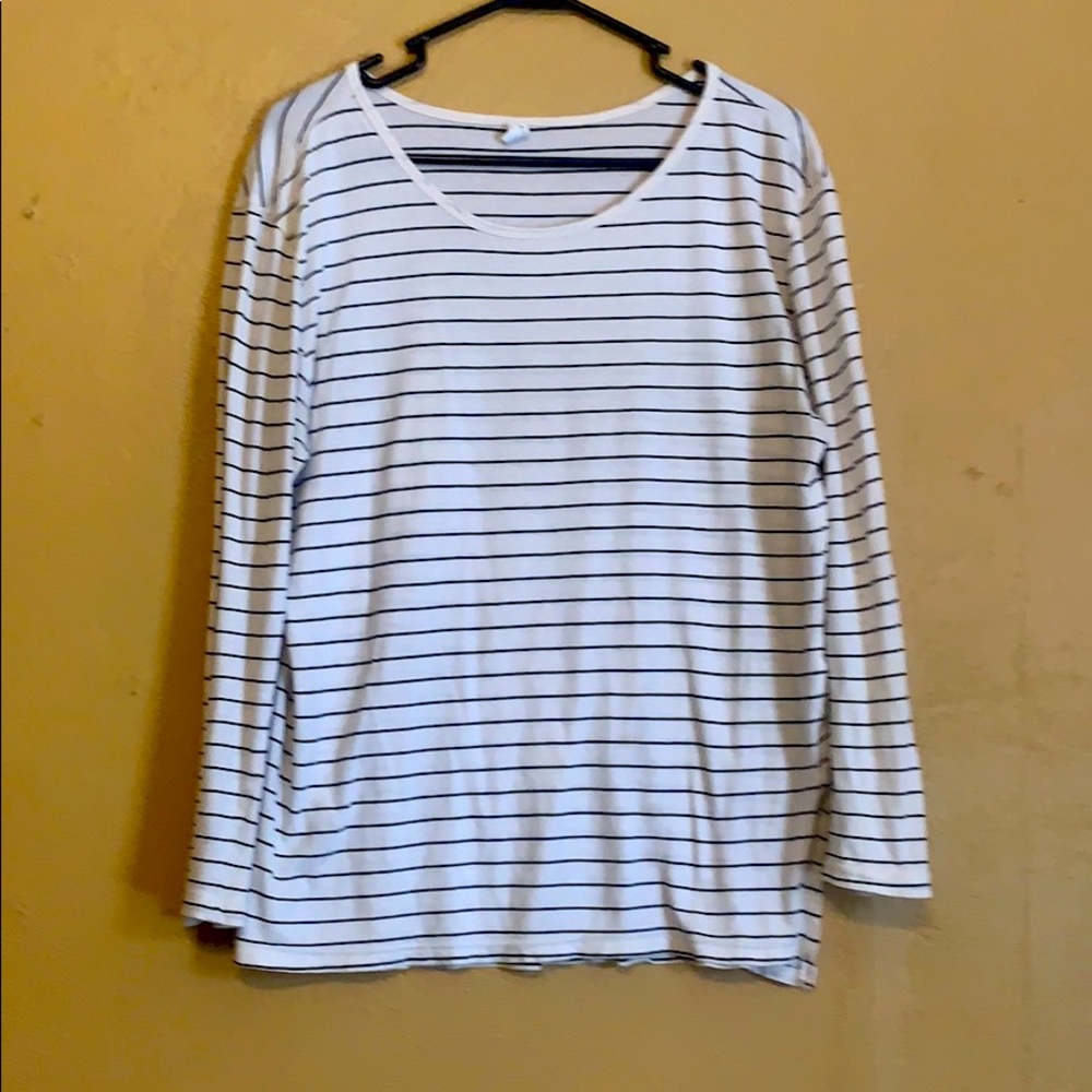 BP. Boatneck striped 3/4 sleeve shirt